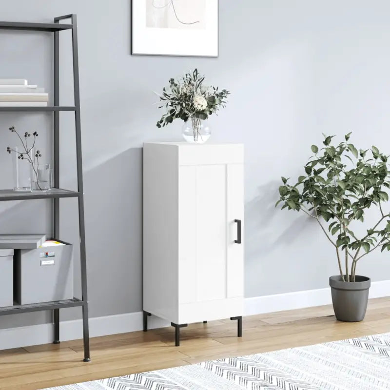 Trendy dressoir met metalen poten en bewerkt hout voor een tijdloze uitstraling - Hoogglans wit / 1 - Dressoirs &