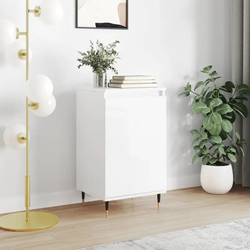 Trendy dressoirs met metalen poten en bewerkt hout voor een tijdloze uitstraling - Hoogglans wit / 1 - Dressoirs &
