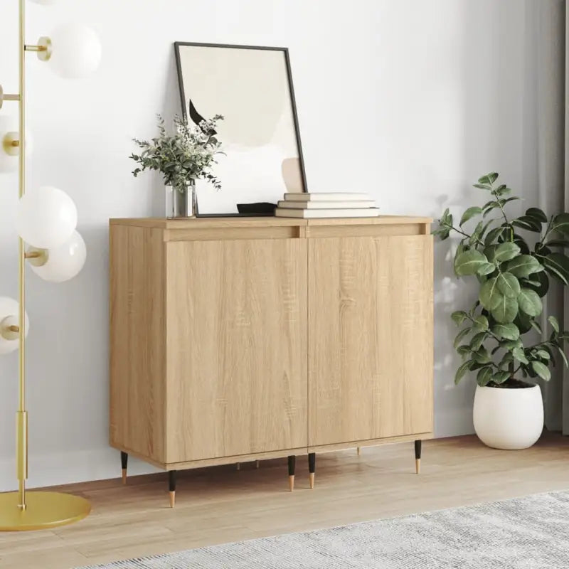 Trendy dressoirs met metalen poten en bewerkt hout voor een tijdloze uitstraling - Sonoma eiken / 2 - Dressoirs &
