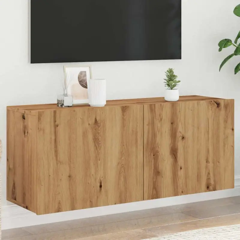 Trendy en duurzame tv-meubel van bewerkt hout - artisanaal eikenkleurig / 1 / 100 cm - Tv-meubels