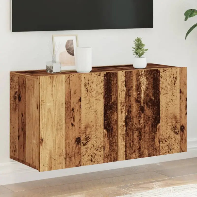 Trendy en duurzame tv-meubel van bewerkt hout - Oud hout / 1 / 80 cm - Tv-meubels