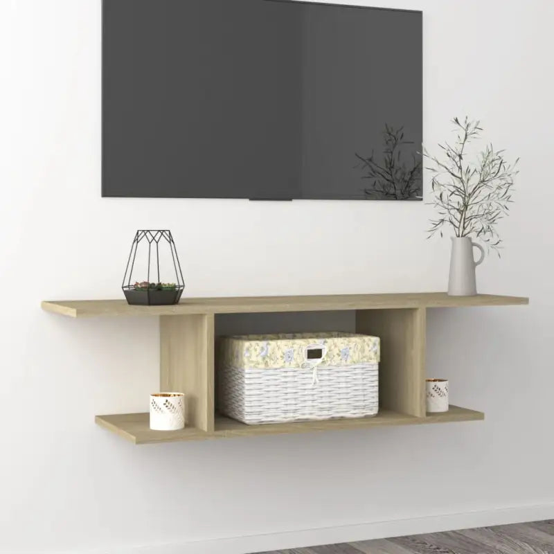 Trendy en praktische hangende tv-meubel voor in je woonkamer - Sonoma eiken / 1 - Tv-meubels