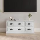 Trendy en stevig tv-meubel van bewerkt hout voor je woonkamer - Hoogglans wit / 1 - Tv-meubels