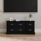 Trendy en stevig tv-meubel van bewerkt hout voor je woonkamer - Zwart / 1 - Tv-meubels