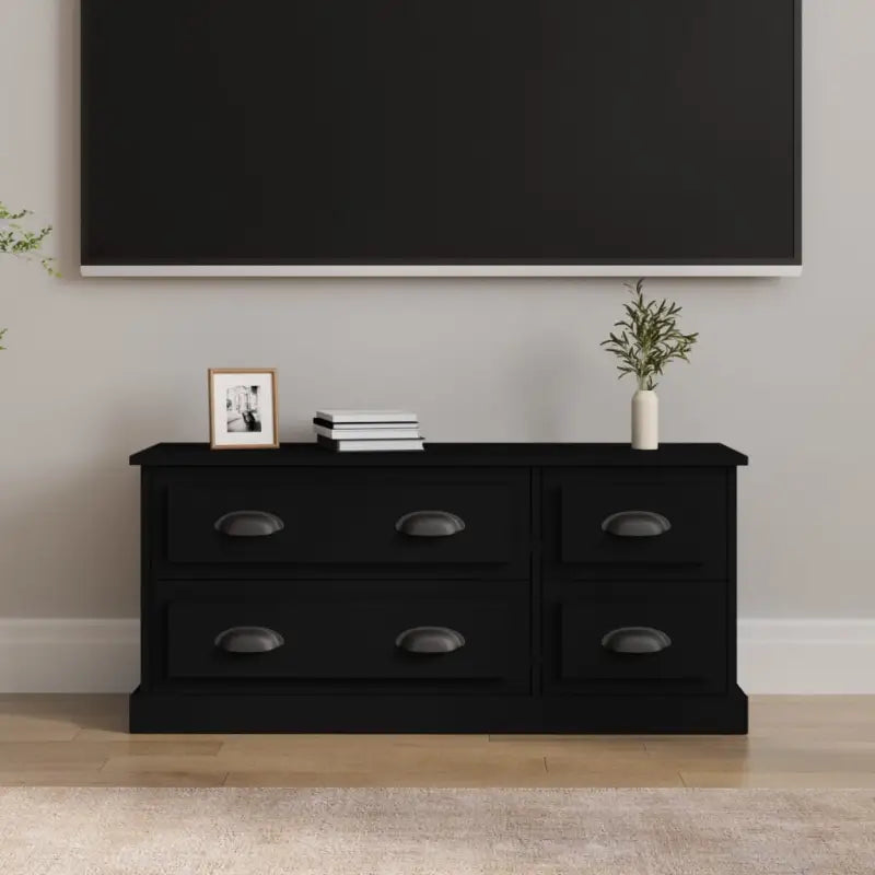 Trendy en stevig tv-meubel van bewerkt hout voor je woonkamer - Zwart / 1 - Tv-meubels