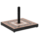 Trendy en stevige parasolvoet voor een veilige en stijlvolle buitenruimte - Terracotta en zwart / 1 / Vierkant