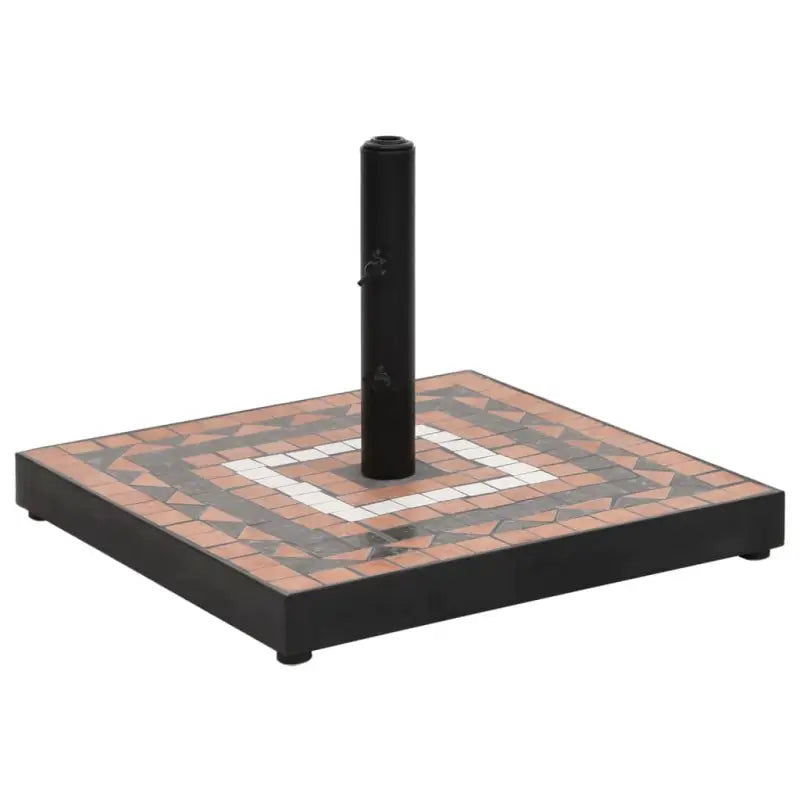 Trendy en stevige parasolvoet voor een veilige en stijlvolle buitenruimte - Terracotta en zwart / 1 / Vierkant