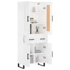 Trendy hoge kast in bewerkt hout met duurzame en stabiele afwerking - Dressoirs & buffetkasten