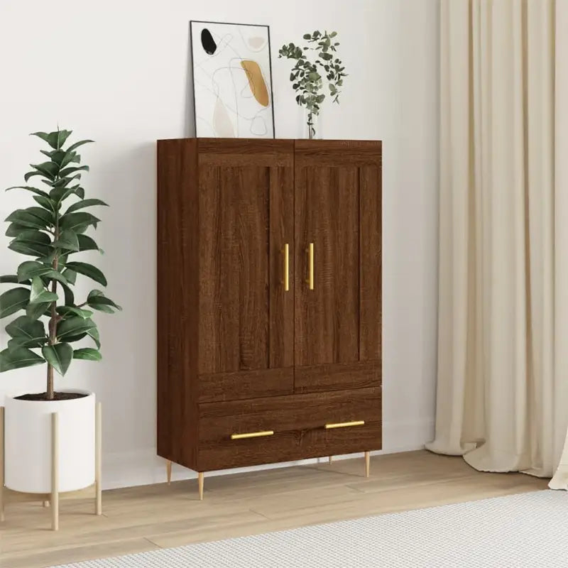 Trendy hoge kast met duurzaam bewerkt hout voor een unieke interieurstijl - Dressoirs & buffetkasten