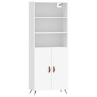 Trendy hoge kast van bewerkt hout met duurzame charme - Dressoirs & buffetkasten