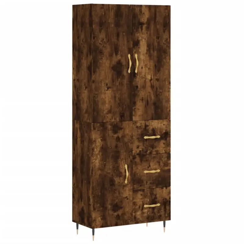 Trendy hoge kast van bewerkt hout met duurzame charme - Dressoirs & buffetkasten