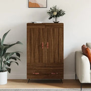 Trendy hoge kast van bewerkt hout met duurzame charme - Dressoirs & buffetkasten