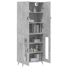 Trendy hoge kast van bewerkt hout met duurzame charme - Dressoirs & buffetkasten