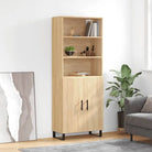 Trendy hoge kast van bewerkt hout met duurzame kwaliteit - Sonoma eiken / 1 / 2 deuren - Dressoirs & buffetkasten