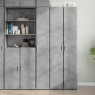 Trendy hoge kast van bewerkt hout met elegante uitstraling - Dressoirs & buffetkasten