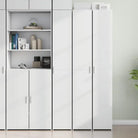 Trendy hoge kast van bewerkt hout met elegante uitstraling - Wit / 1 - Dressoirs & buffetkasten
