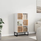 Trendy hoge kast van bewerkt hout voor je bestaande interieur - Wit / 1 - Opbergkasten & lockerkasten