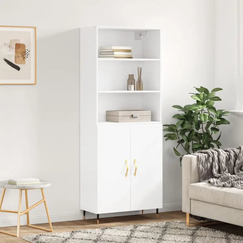 Trendy hoge kast van duurzaam bewerkt hout voor een uniek interieur - Wit / 1 / 2 deuren - Dressoirs & buffetkasten