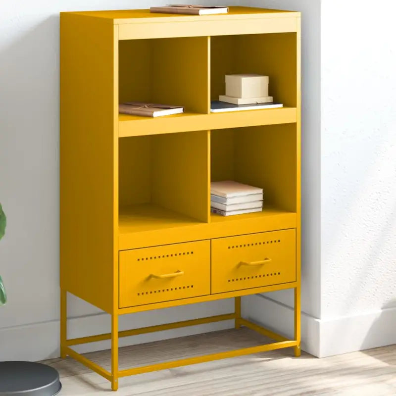 Trendy hoge kast van duurzaam staal voor een elegante interieurstijl - Geel / 1 - Dressoirs & buffetkasten
