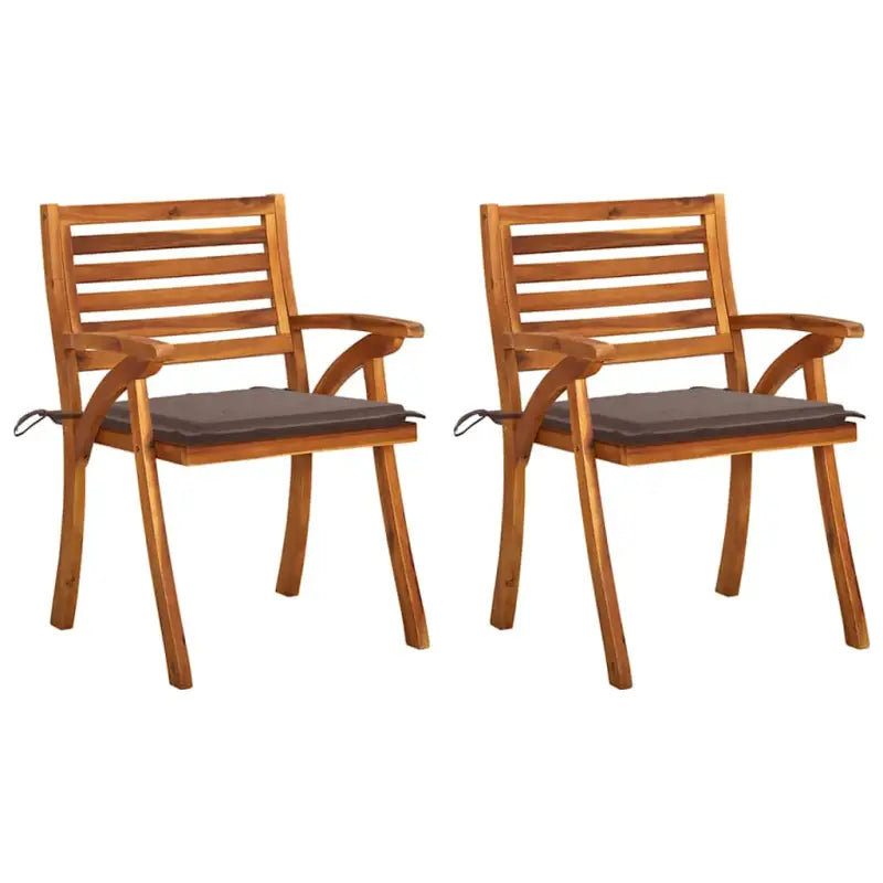 Trendy houten tuinstoelen set van massief acaciahout met sets touwtjes - Taupe / 2 - Tuinstoelen