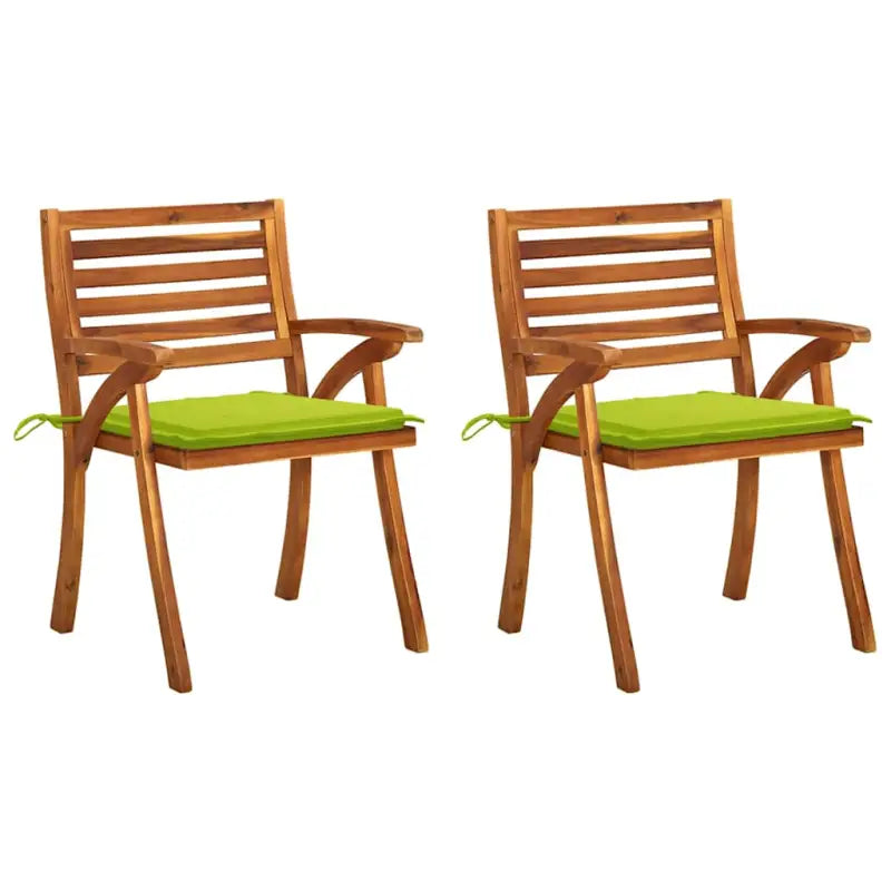 Trendy houten tuinstoelen set van massief acaciahout met sets touwtjes - Heldergroen / 2 - Tuinstoelen