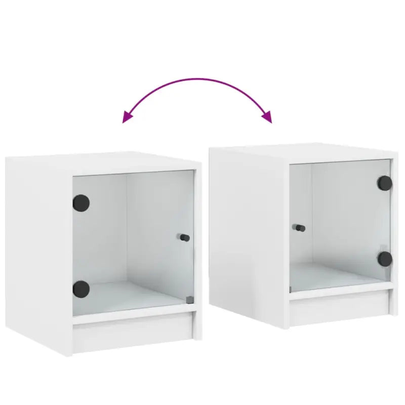 Trendy nachtkastje met glazen deur en stabiel blad voor kleine spullen - Nachtkastjes