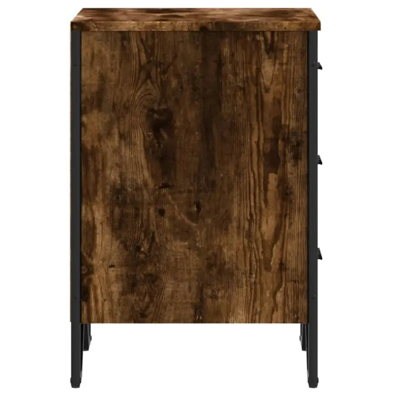 Trendy nachtkastje met metalen poten en bewerkt hout voor een strak interieur - Nachtkastjes