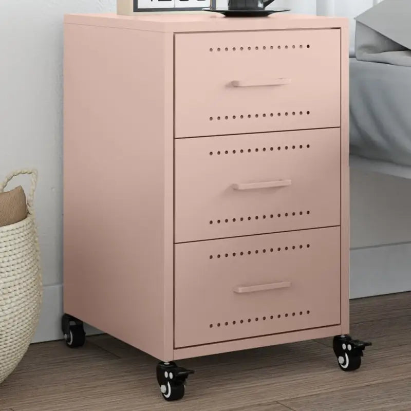 Trendy Nachtkastje met stabiel koudgewalst staal frame - Roze / 1 - Nachtkastjes