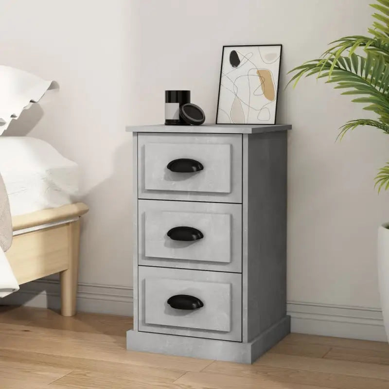 Trendy nachtkastje van duurzaam bewerkt hout voor in huis - Betongrijs / 1 - Nachtkastjes
