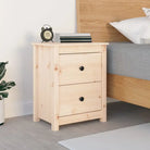 Trendy nachtkastje van massief grenenhout met strak design - Naturel / 1 - Nachtkastjes