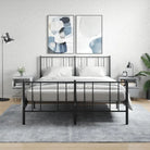 Trendy nachtkastjes met bewerkt hout en metalen poten voor een strak interieur - Betongrijs / 2 - Nachtkastjes