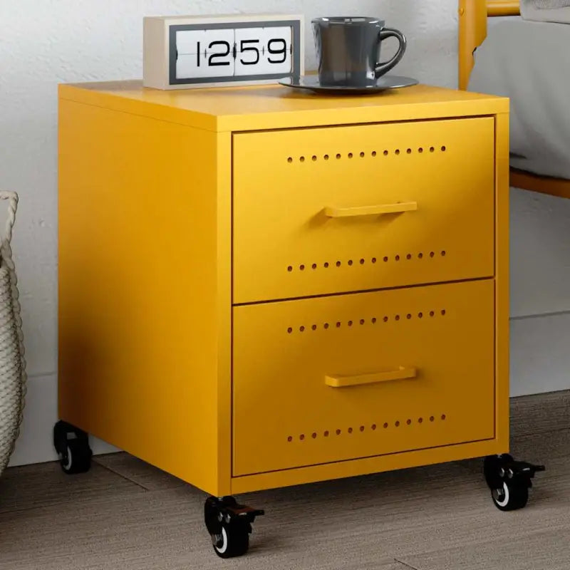 Trendy nachtkastjes met stabiel koudgewalst staal frame - Geel / 1 - Nachtkastjes
