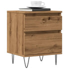 Trendy nachtkastjes van bewerkt hout met metalen poten en strak ontwerp - artisanaal eikenkleurig / 1 - Nachtkastjes
