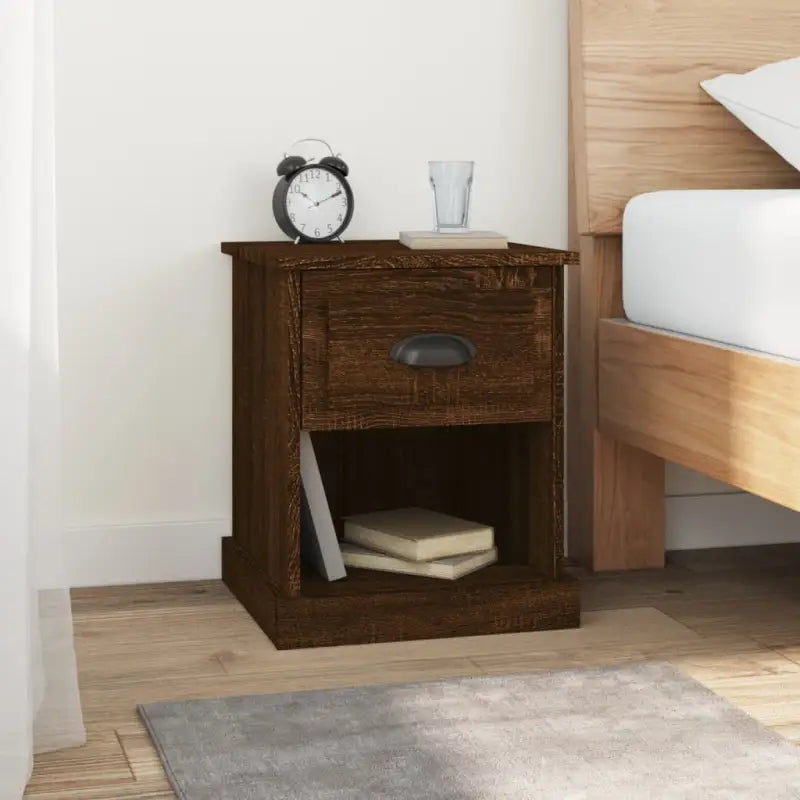 Trendy nachtkastjes van hoogwaardig bewerkt hout voor een stijlvolle woning - bruin eikenkleur / 2 - Nachtkastjes