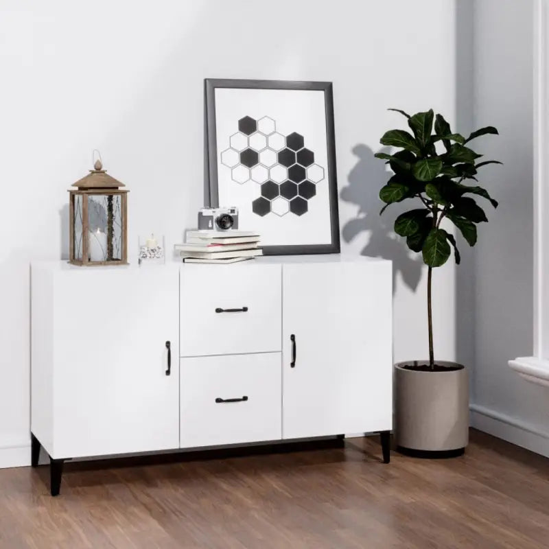 Trendy ontwerp dressoir in bewerkt hout gemakkelijk schoon en stijlvol - Hoogglans wit / 1 - Dressoirs & buffetkasten