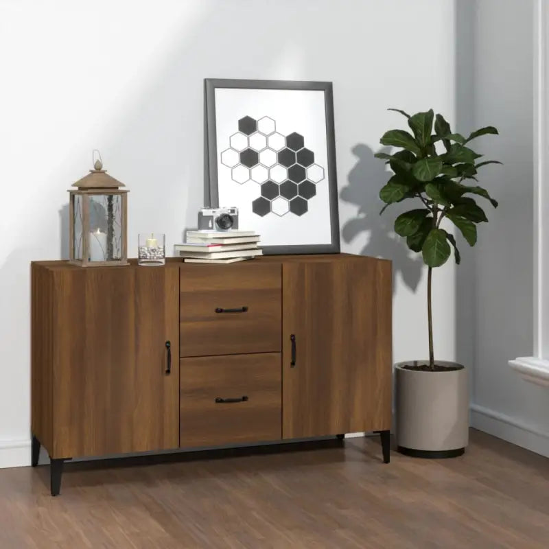 Trendy ontwerp dressoir in bewerkt hout gemakkelijk schoon en stijlvol - bruin eikenkleur / 1 - Dressoirs & buffetkasten