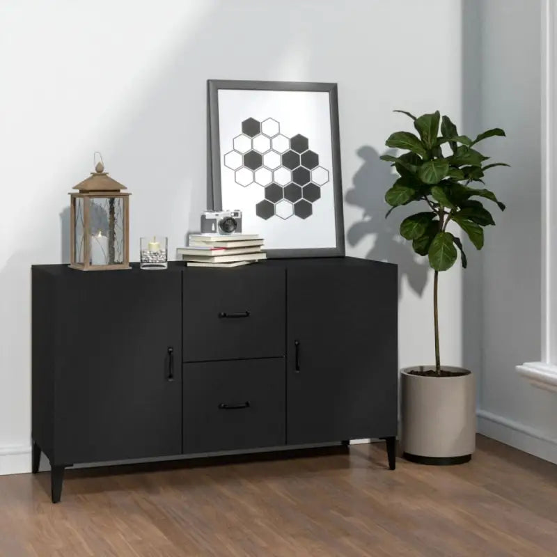 Trendy ontwerp dressoir in bewerkt hout gemakkelijk schoon en stijlvol - Zwart / 1 - Dressoirs & buffetkasten