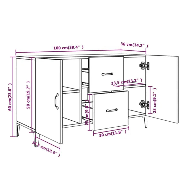 Trendy ontwerp dressoir in bewerkt hout gemakkelijk schoon en stijlvol - Dressoirs & buffetkasten