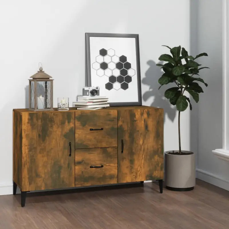 Trendy ontwerp dressoir in bewerkt hout gemakkelijk schoon en stijlvol - Gerookt eiken / 1 - Dressoirs & buffetkasten