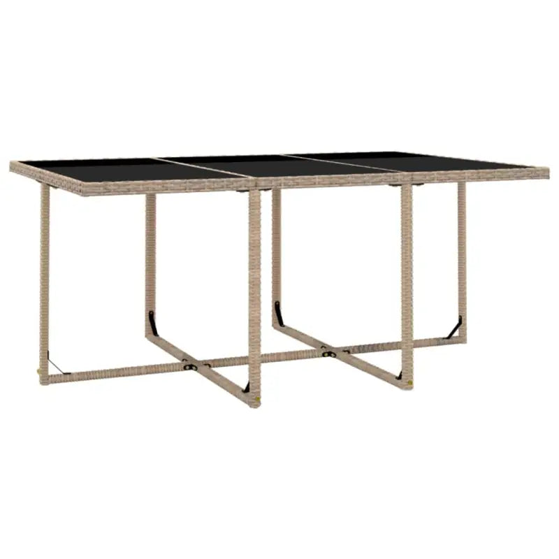 Trendy rattan tuinset met stalen frame en glazen tafelblad - Tuinsets