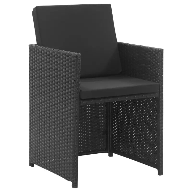 Trendy Rattan Tuinset met Stalen Frame en Makkelijk Schoon - Zwart - Tuinsets