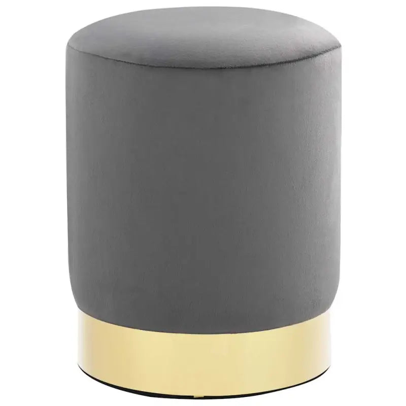 Trendy ronde poef met zacht pluche voor hoog zitcomfort - Donkergrijs / 1 / Fluweel - Klapstoelen & krukken