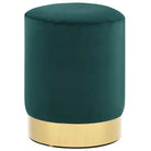 Trendy ronde poef met zacht pluche voor hoog zitcomfort - Donkergroen / 1 / Fluweel - Klapstoelen & krukken