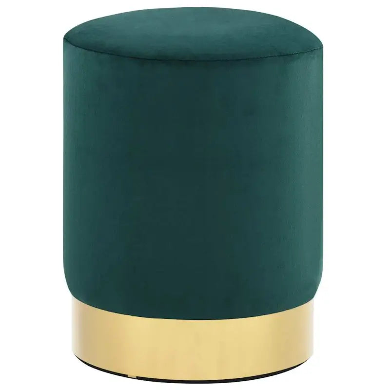 Trendy ronde poef met zacht pluche voor hoog zitcomfort - Donkergroen / 1 / Fluweel - Klapstoelen & krukken