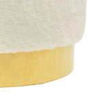 Trendy ronde poef met zacht pluche voor hoog zitcomfort - Klapstoelen & krukken
