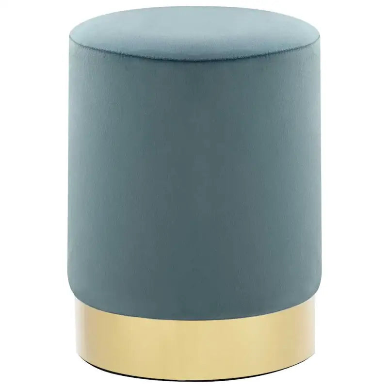 Trendy ronde poef met zacht pluche voor hoog zitcomfort - lichtblauw / 1 / Fluweel - Klapstoelen & krukken