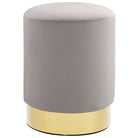 Trendy ronde poef met zacht pluche voor hoog zitcomfort - Lichtgrijs / 1 / Fluweel - Klapstoelen & krukken