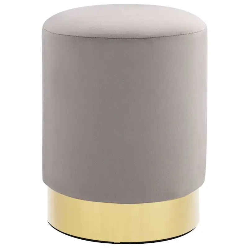 Trendy ronde poef met zacht pluche voor hoog zitcomfort - Lichtgrijs / 1 / Fluweel - Klapstoelen & krukken
