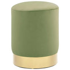 Trendy ronde poef met zacht pluche voor hoog zitcomfort - Mosterdgeel / 1 / Fluweel - Klapstoelen & krukken
