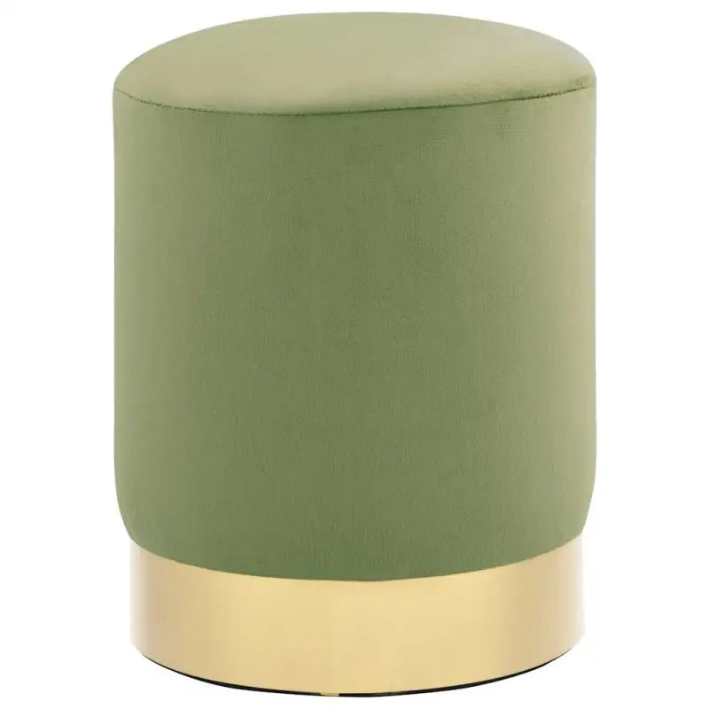 Trendy ronde poef met zacht pluche voor hoog zitcomfort - Mosterdgeel / 1 / Fluweel - Klapstoelen & krukken